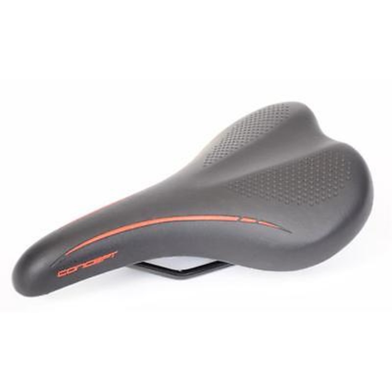 BARGAIN PRICED BICYCLE SADDLE MTB CONCEPT BIKE SEAT BLACK-RED 240mm x 150mm