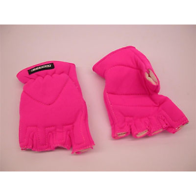 LADIES FINGERLESS WINTER MITTS NEON PINK CYCLING & GENERAL USE GLOVES SIZE MED