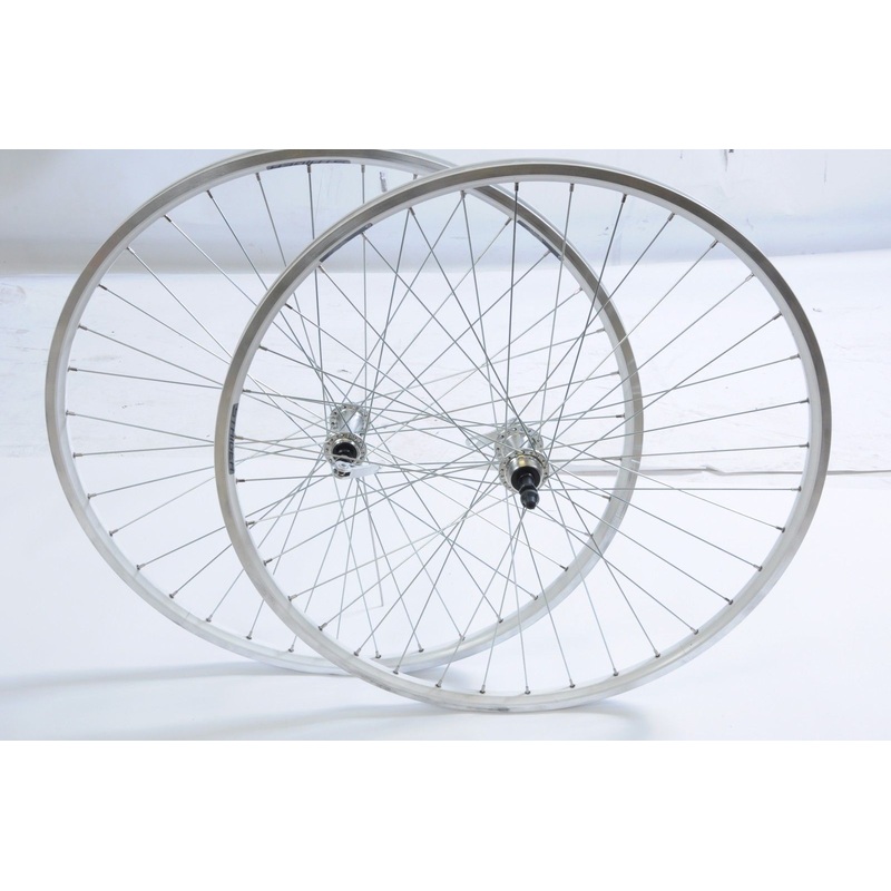 700c WHEELS 5, 6 7 SPEED DOUBLE WALL WHITE RIM QUICK RELEASE HUBS 130mm O.L.D