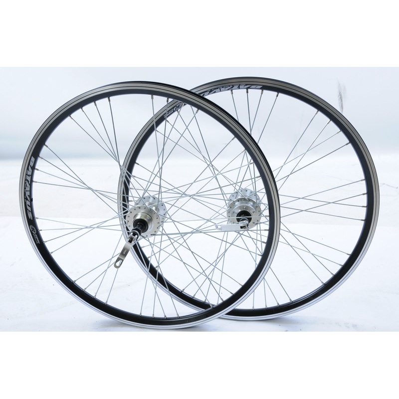 PAIR WHEELS 24 MTB DISC BRAKE HUB Q-R BLACK DOUBLE WALL 507 X 19 RIM MULTISPEED