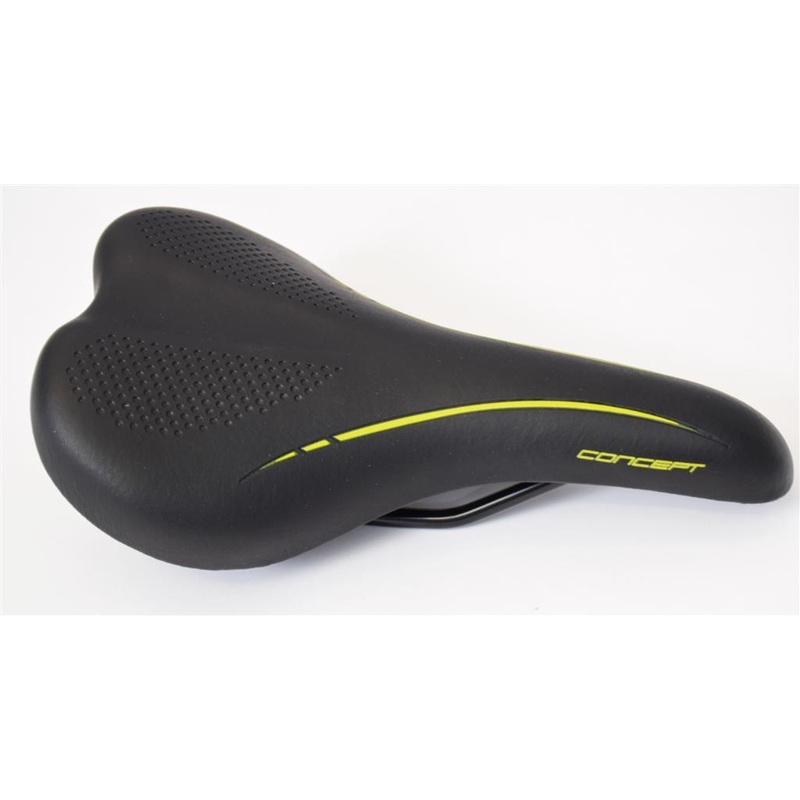 BARGAIN JUNIOR BICYCLE SADDLE MTB CONCEPT BIKE SEAT BLACK-GREEN 240mm x 150mm