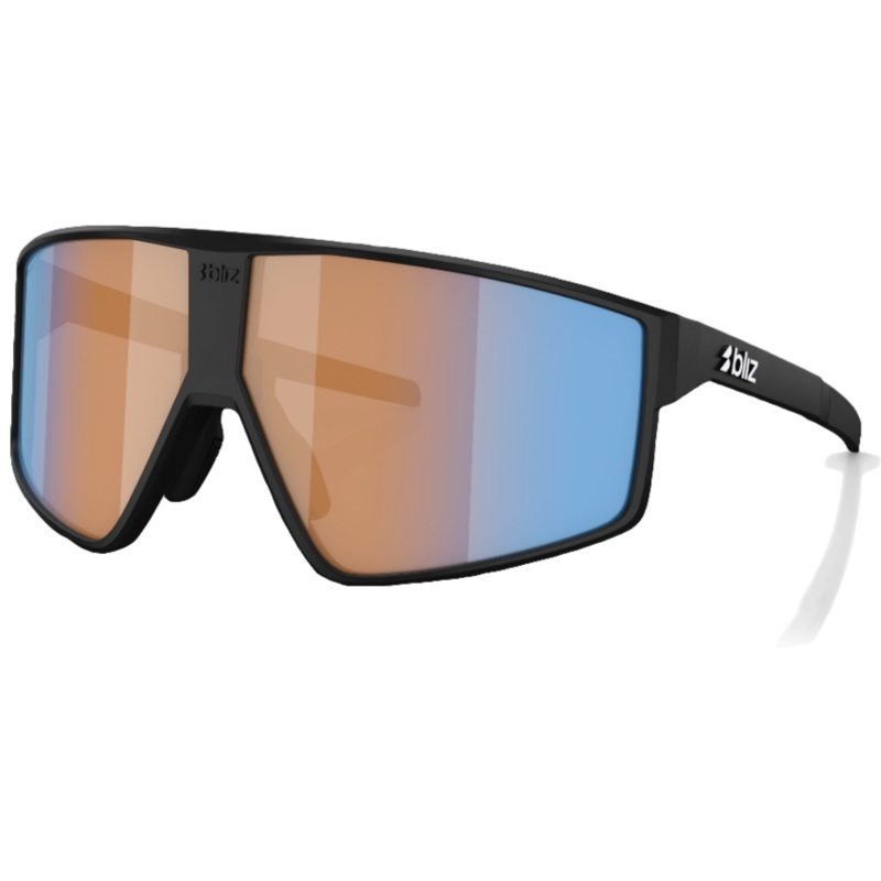 Occhiali Bliz P002 – Matt Black Coral-Orange Mirror Blue