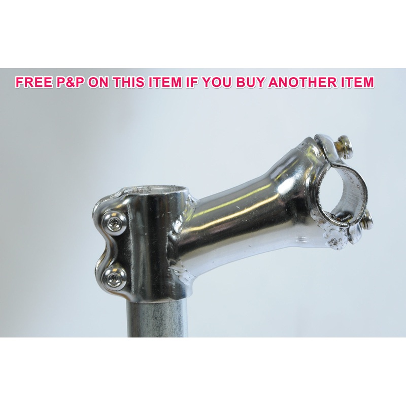 A-HEAD CHROME 28.6mm AHEAD MTB STEM 90mm REACH 25.4mm HANDLEBARS 15 DEGREE