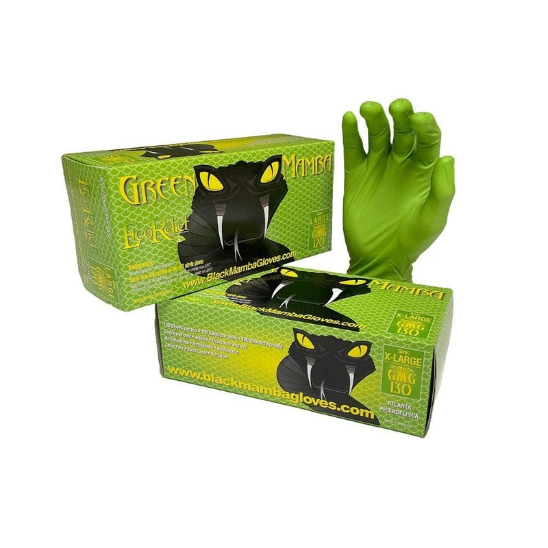 Black Mamba – Green Mamba Biodegradable Gloves Medium x 100