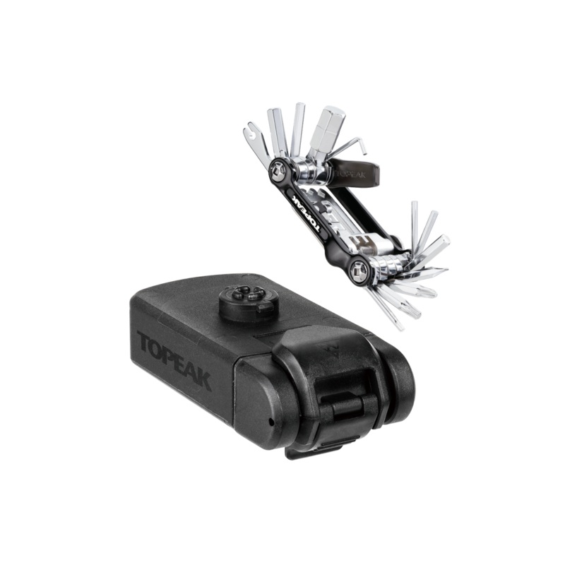 Topeak Ninja Toolbox T20|Topeak Ninja Toolbox T20 Waterproof w/mini 20, 20 function tool w/chaintool, Quickclick mount