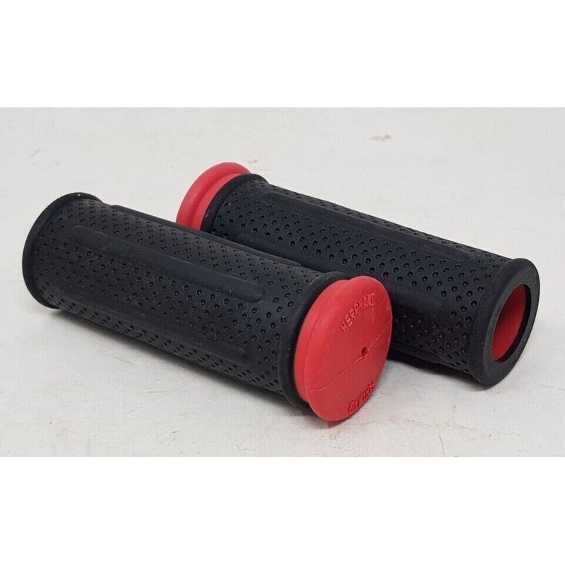 Herrmans 90mm Bike Handlebar Grips Black & Red For Bikes With Gripshift Revo