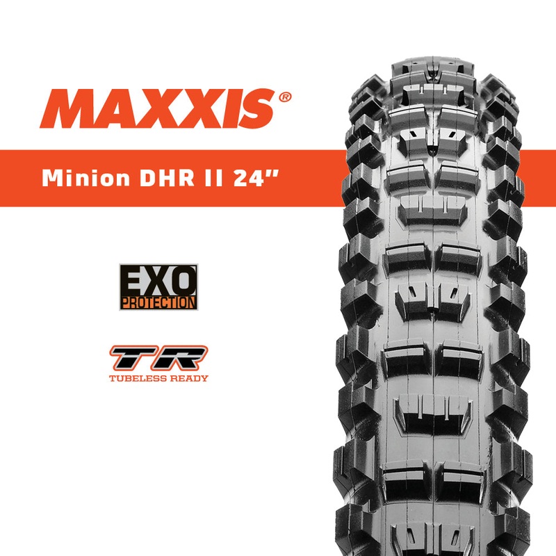 Maxxis – 24 Minion DHR II|MAXXIS 24 x 2.30 MINION DHR II EXO/TR FOLDING|MAXXIS 24 x 2.30 MINION DHR II FOLDING