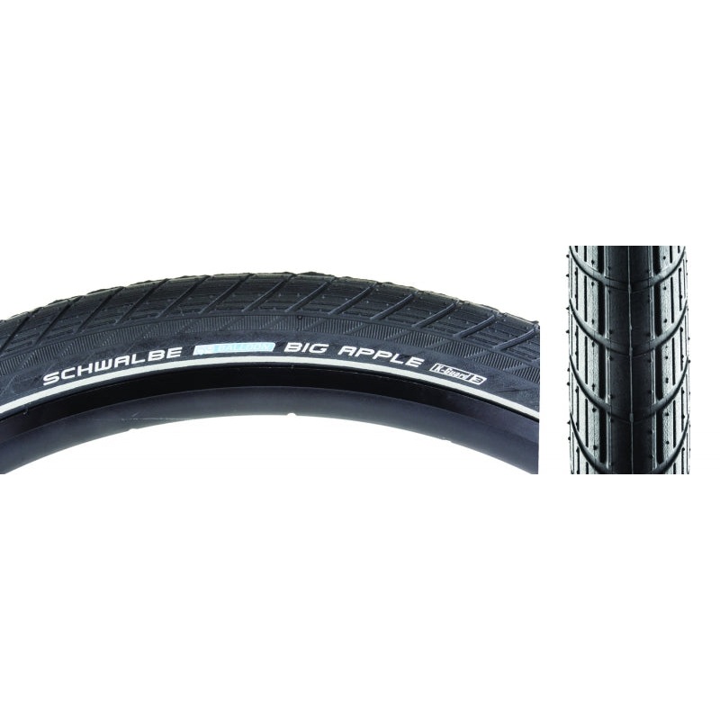 Schwalbe Big Apple Tire – 700 x 50 Clincher Wire BLK/Reflective Active SBC K-Guard