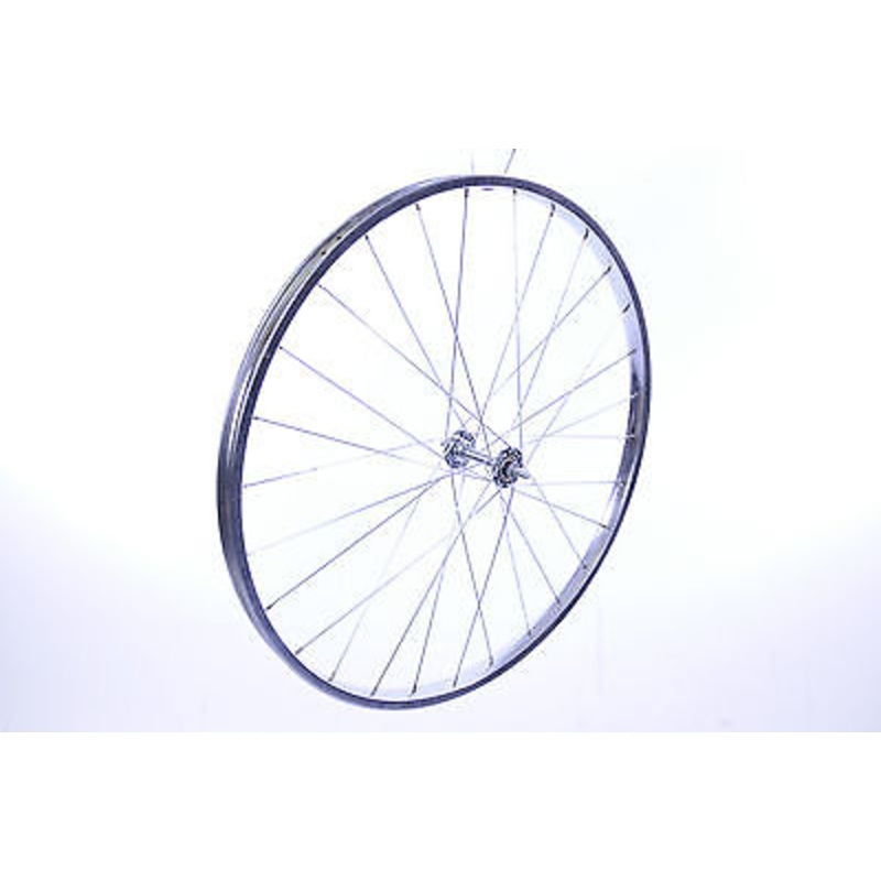 24 x 1 3-8 JUNIOR RACING BIKE TOURER KIDS BIKE FRONT WHEEL STEEL CHROME RIM NOS