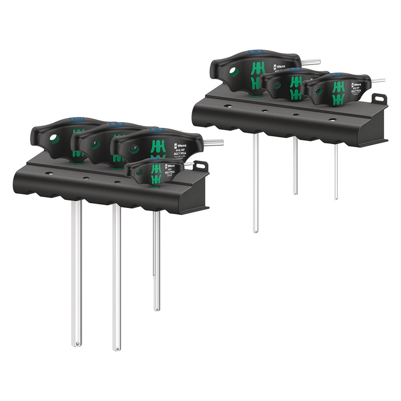 Wera 454/7 T-Handle Hex-Plus T-Handle Holding Function 7 Piece Set