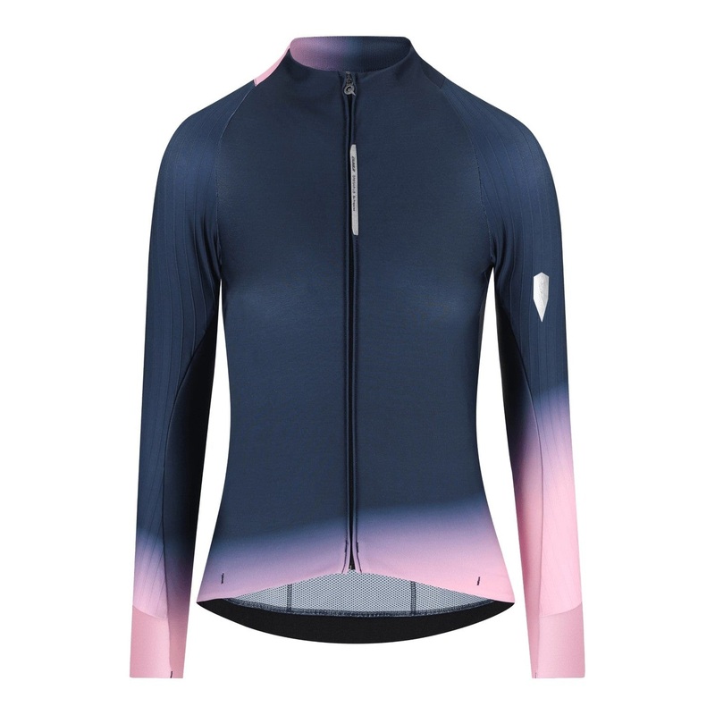 Maglia donna maniche lunghe Q36.5 Gregarius Hybrid Collar Fade – Blu