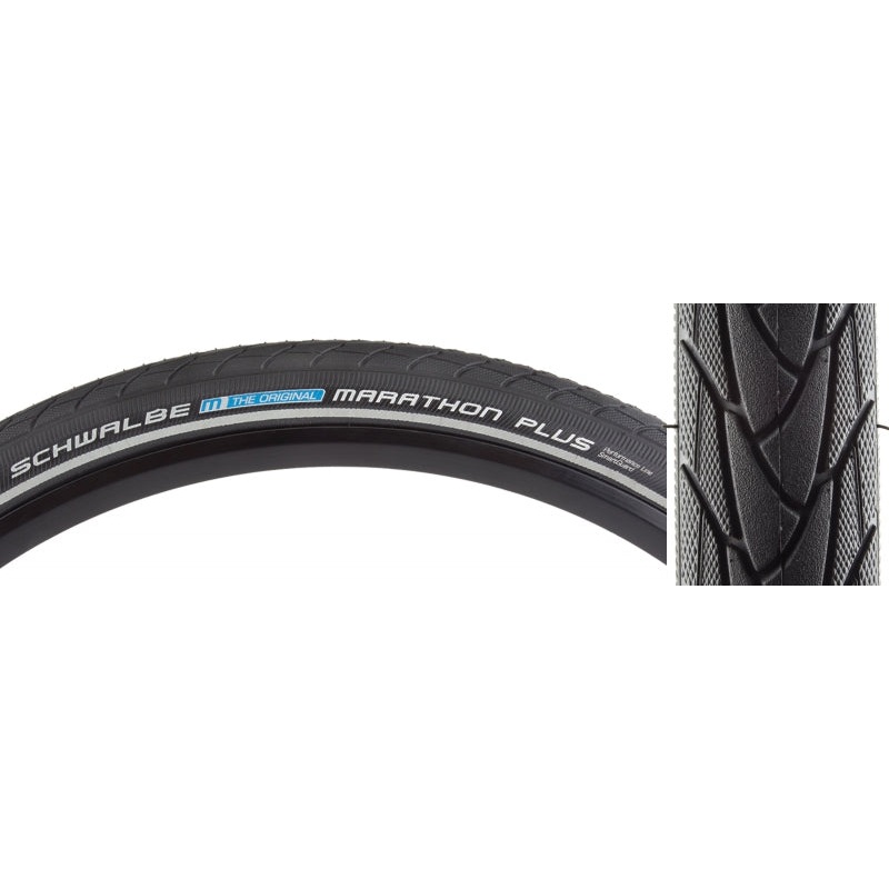 Schwalbe Marathon Plus Tire – 650b x 38 Clincher Wire BLK/Reflective Performance Line