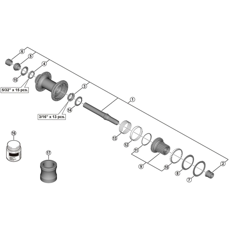 Shimano Spares FH-M8130-B complete hub axle, 157 mm