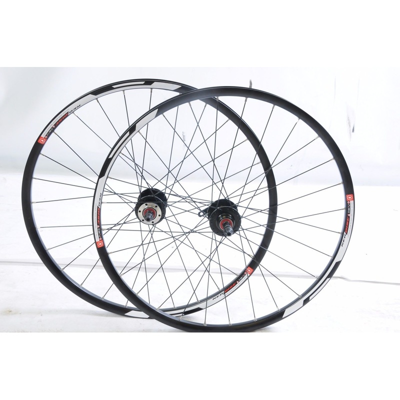 PAIR OF 26 MTB 6, 7, 8 SPEED FREEWHEEL DISC BRAKE BIKE WHEELS DOUBLE WALL RIMS BLACK
