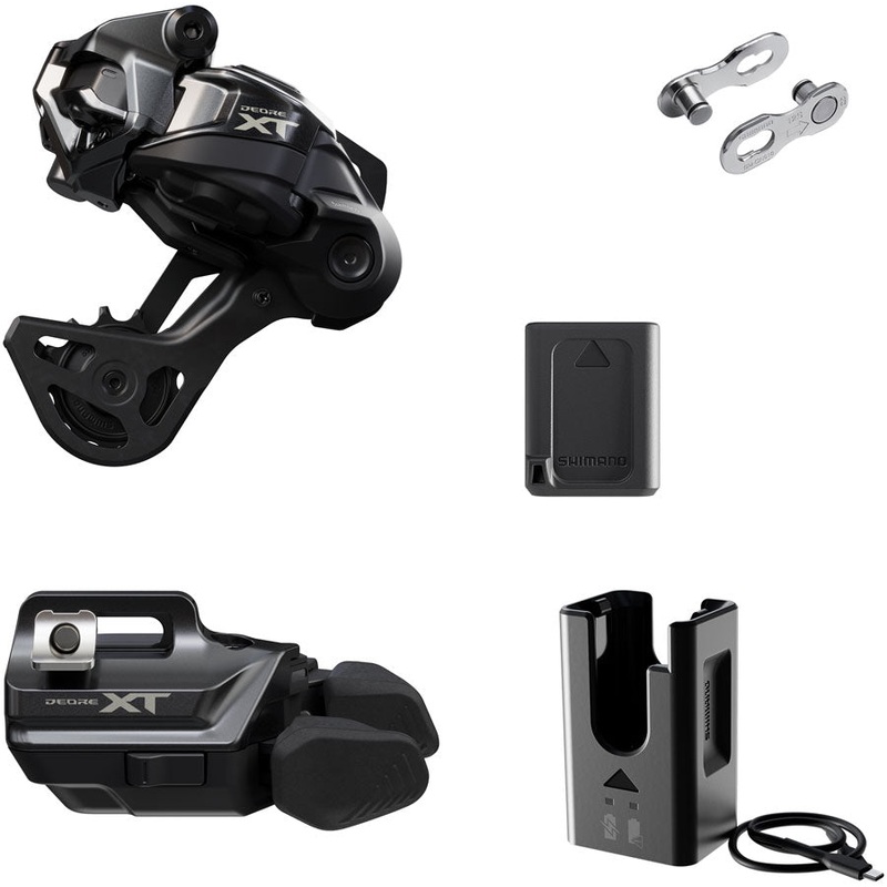 Shimano Deore XT M8250 Di2 Wireless Upgrade Kit – M8250-GS Rear Derailleur M8250-IR I-SPEC EV Shifter Battery Charger Quick Link
