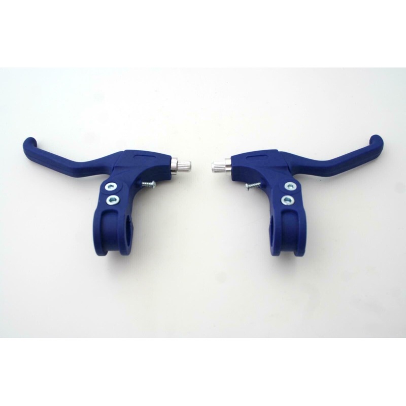 Pair 22.2mm Blue Ergonomic V-Brake Levers For Kids Bike / Bicycle