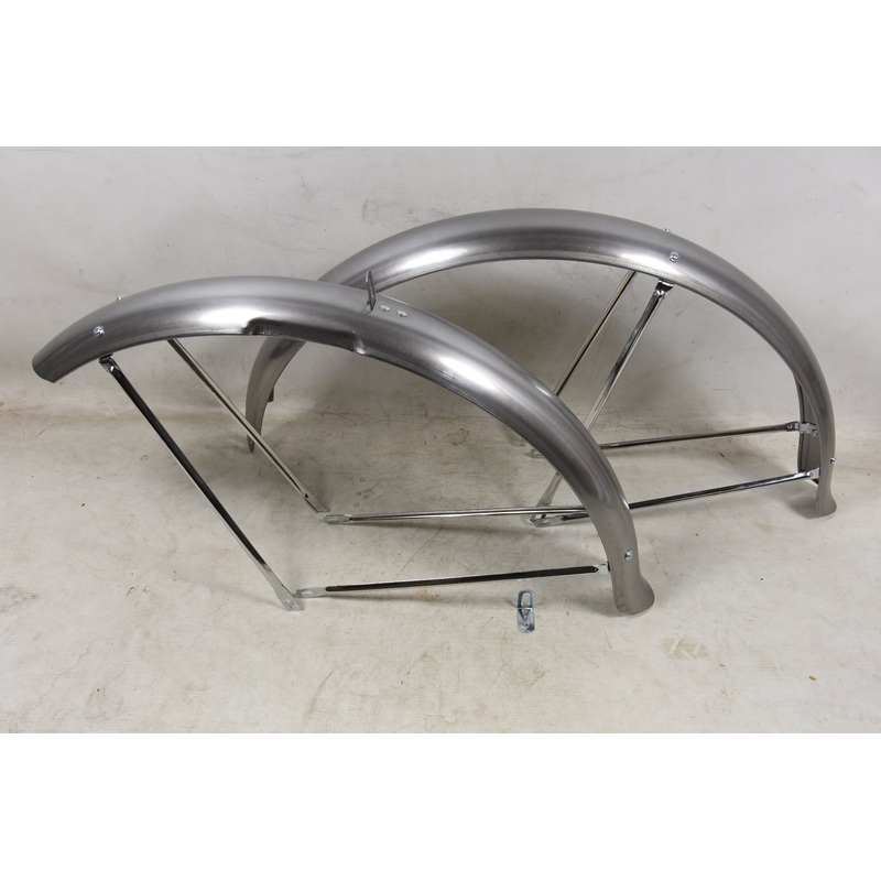 26 Cruiser Wide Mudguards Ducktail Fender Set Raw Finish Paint Your Own With Double Stays