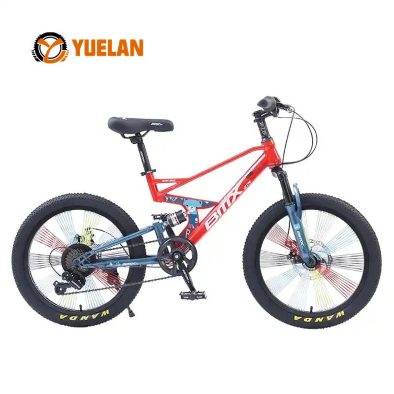 High Quality Full Suspension 20 Inch 7 Speed BMX Glossy OEM Frame Wanda Tire Wanda Butyl Inner Derailleur Mountain Bike