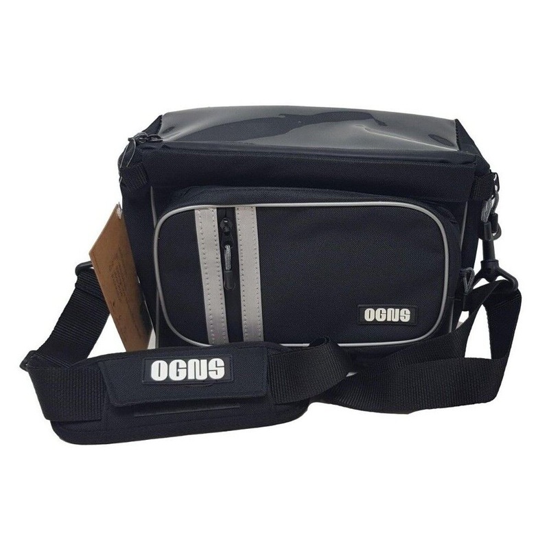 OGNS Black Front Handlebar Bicycle Bag With Map Holder For MTB and Road Bike