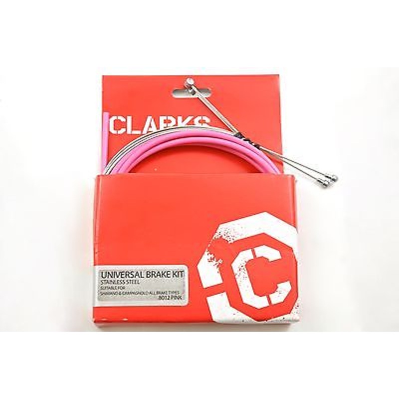 CLARKS UNIVERSAL BRAKE CABLE SET STAINLESS STEEL PINK OUTER MASSIVE DISCOUNT