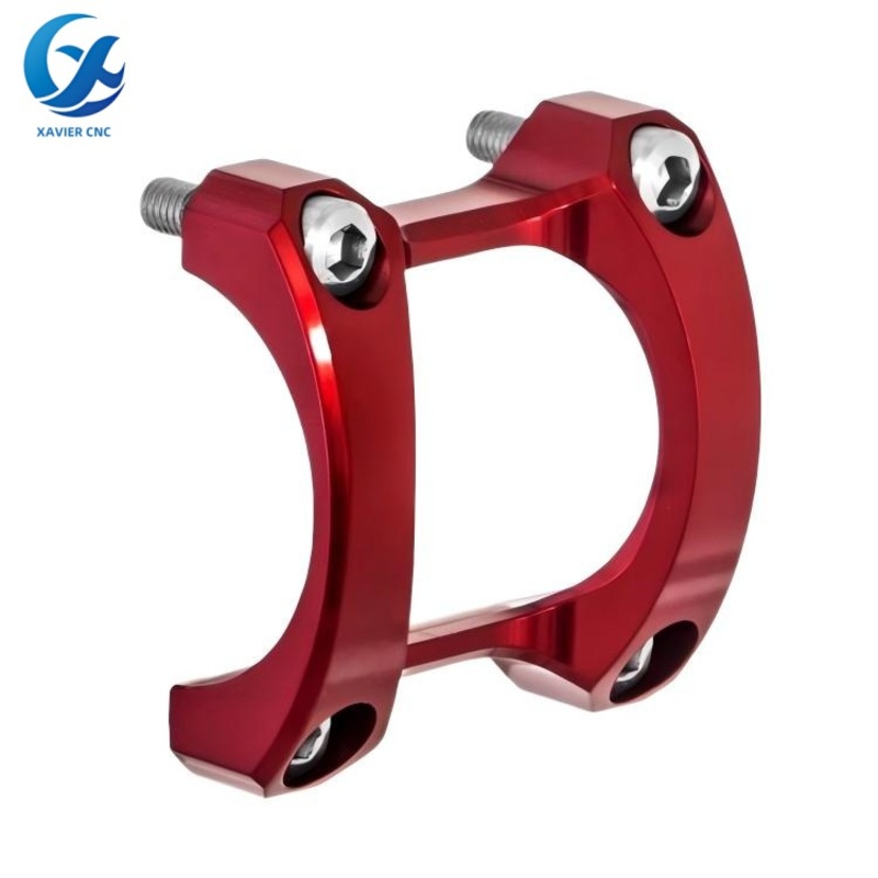 Custom CNC Machined Aluminum Stem Faceplate Used for Fixing Bicycle Handlebars