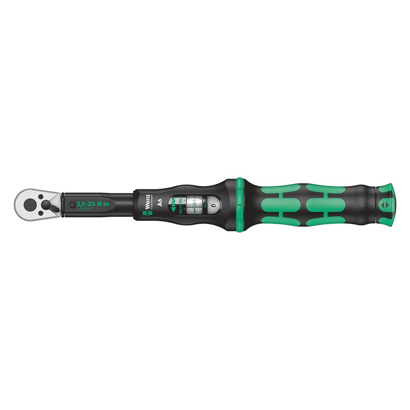 Wera Click-Torque A6 2.5-25 Nm 1/4 Hex Drive Reversible Torque Wrench