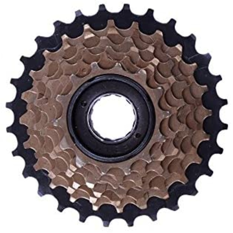 7 SPEED INDEX 14-28 FREEWHEEL BLOCK SCREW ON CASSETTE MTB,RACER BRONZE-BLACK