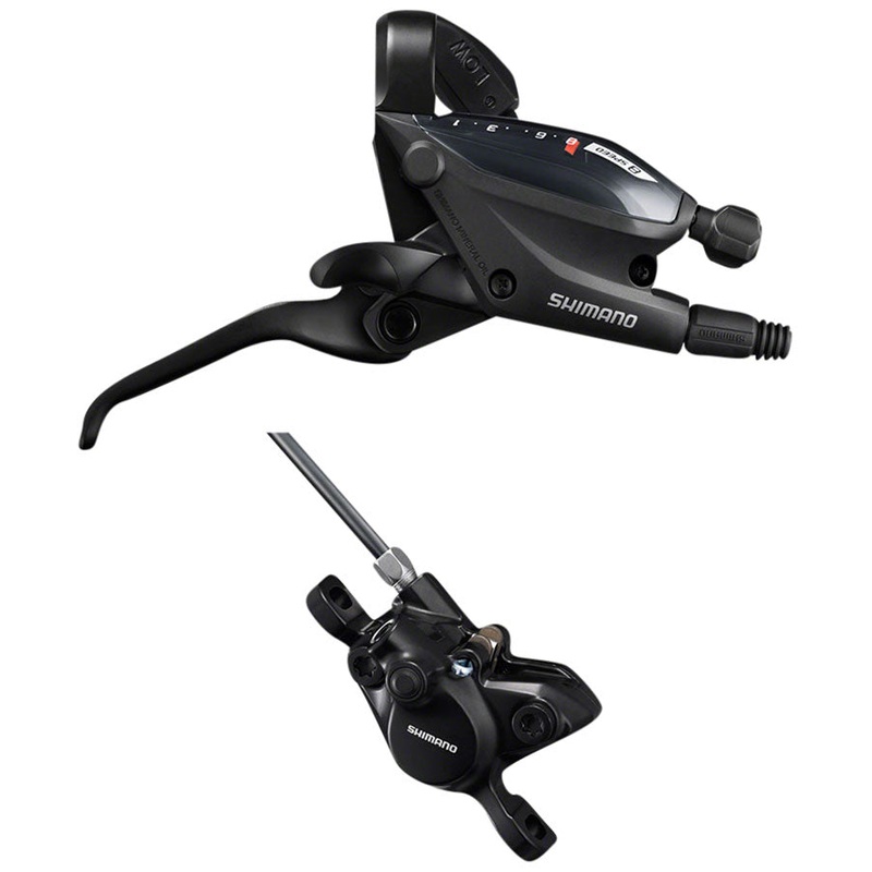 Shimano ST-EF505 EZ Fire Plus Shift/Brake Lever BR-MT200 Disc Brake Caliper – Right/Rear 8-Speed 2-Piston BLK
