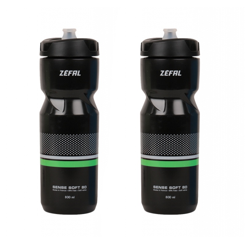 Zefal Sense 80 Black Soft 800ml Sports Water Bottle – Pack Of 2