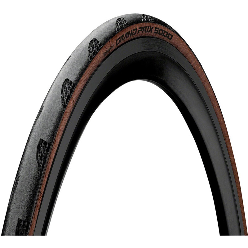 Continental Grand Prix 5000 Tire – 700 x 25 Clincher Folding BLK/Transparent BLKChili Vectran Breaker LazerGrip ACT