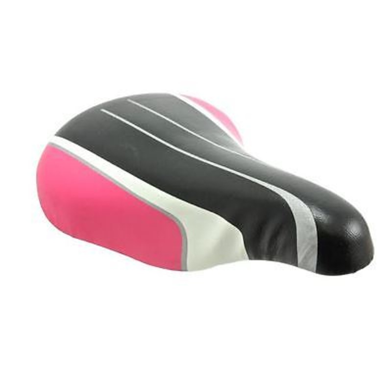 LITTLE GIRLS PINK WHITE BLACK BIKE SEAT GIRLIE CYCLE SADDLE SUIT MOLLY 14 -16