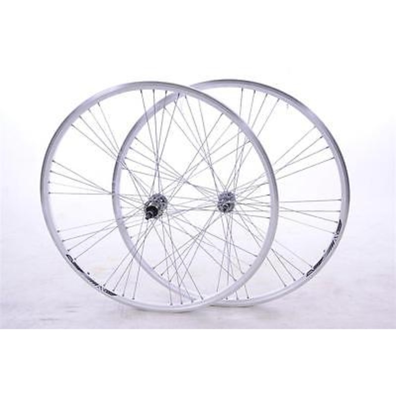 PAIR 700c (28) WHEELS DEEP SECTION 9 x 4 SPOKING WHITE (622 x 19c) 5,6 or 7 SPD