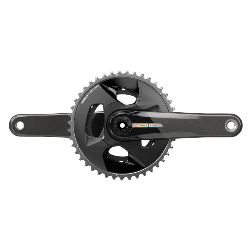 SRAM Force D2 2x Wide Crankset Speed: 12 Spindle: 28.99mm BCD: 94 43/30 DUB 172.5mm Black Road Disc