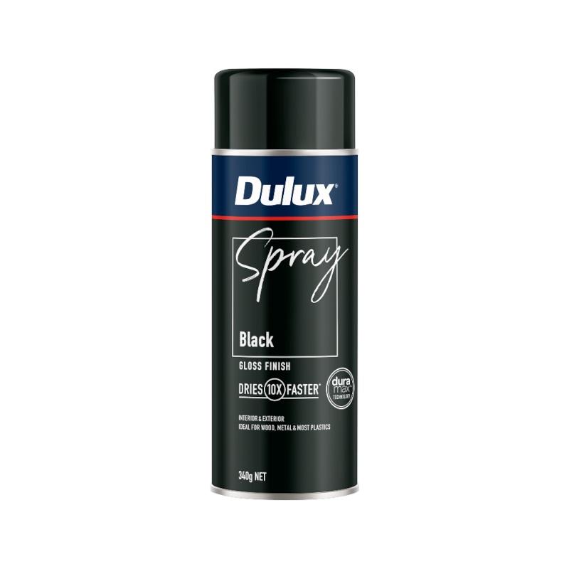 Dulux Spray Gloss Black|DULUX SPRAY GLOSS BLACK 340G AEROSOL (EA)