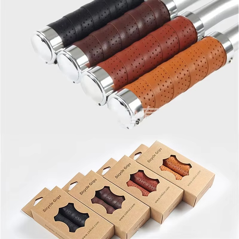 Ergonomic MTB Mountain Bike Handle Bar Grip Bicycle Cycling PU Leather Handle Grip