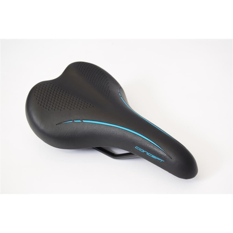 BARGAIN PRICED BICYCLE SADDLE MTB CONCEPT BIKE SEAT BLACK-BLUE 240mm x 150mm