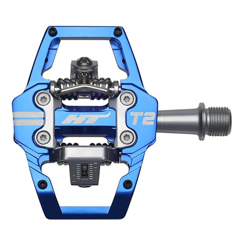 HT Components T-2 Trail Clipless 9/16 SPD Pedals Blue