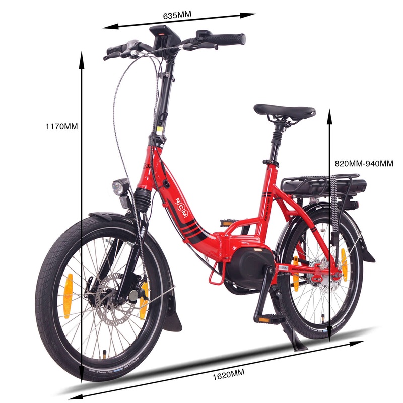 2025 NCM Paris Max N8R Folding E-Bike, 36V 14Ah 504Wh 20