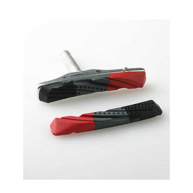 PAIR QUAD XTR STYLE V-BRAKE CARTRIDGE BLOCKS + FOC PAD RED QBB26AR 60% OFF