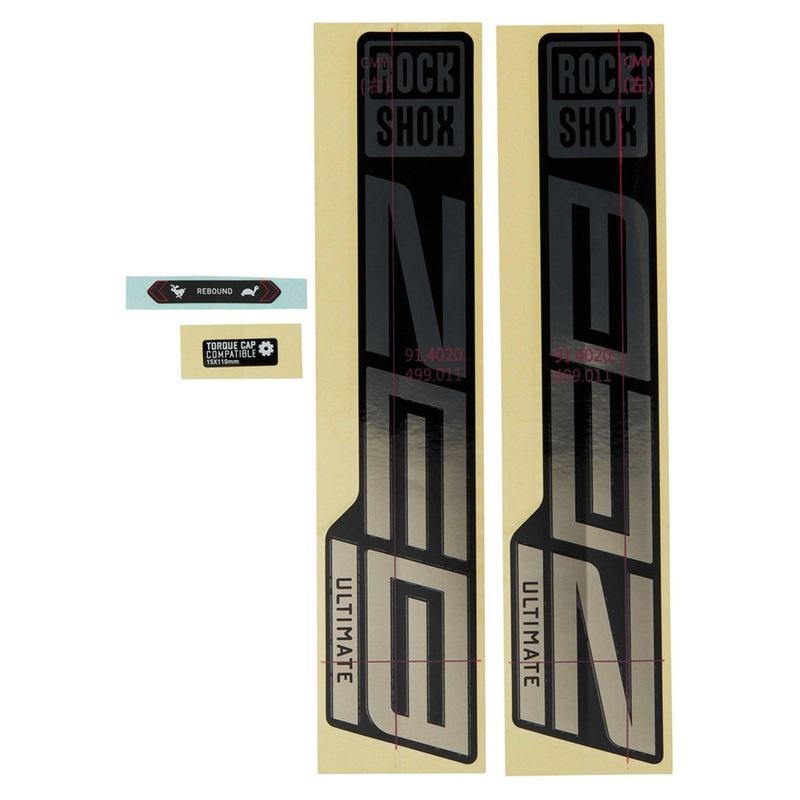 Rockshox Fork Decal Kit – Zeb Ultimate 27/29 (2021): Gloss Polar Foil/High Gloss Black