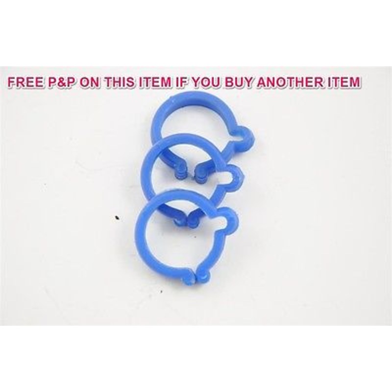 3x OLD SCHOOL 1 25.4mm PLASTIC BRAKE CABLE CLIPS NOS MADE IN 80s BLUE