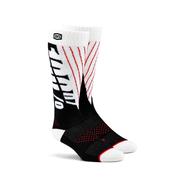 100% Torque Comfort Moto Socks Black / White