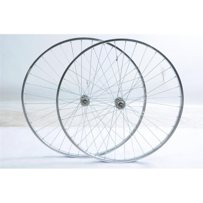 50s, 60s,70s,80s,RACING BIKE 27 x 1 1-4 CHROME STEEL RIM WHEEL SET SINGLES