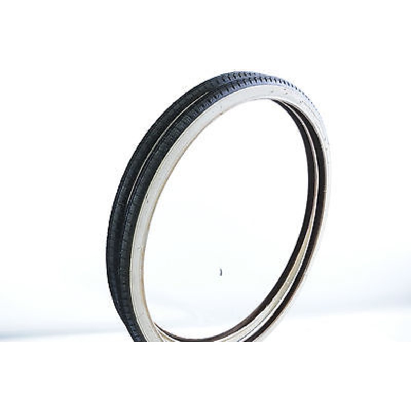 PAIR 24 x1 3-8 (37-540) VINTAGE JUNIOR RACING BIKE TYRES WHITEWALL CENTRE LINE