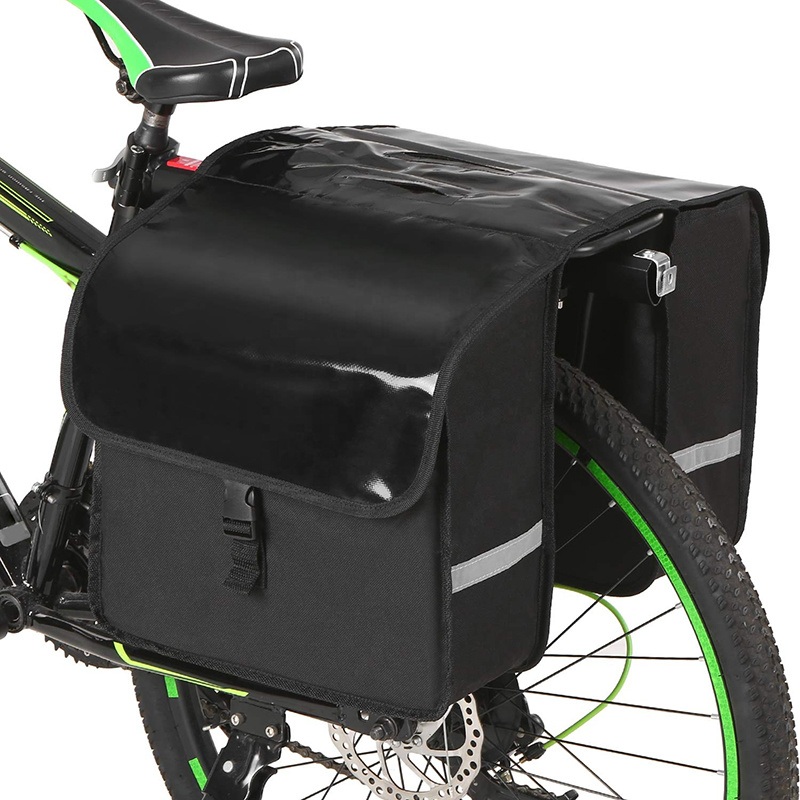 Bicycle Reflective Water-Resistant Carrying Double Rear Panniers Set Bike Saddle Bag