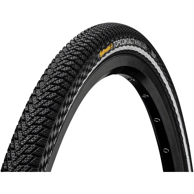Continental Top Contact Winter II Premium Tire – 27.5 x 2.00 Clincher Folding BLK/Reflex Vectran Breaker E50