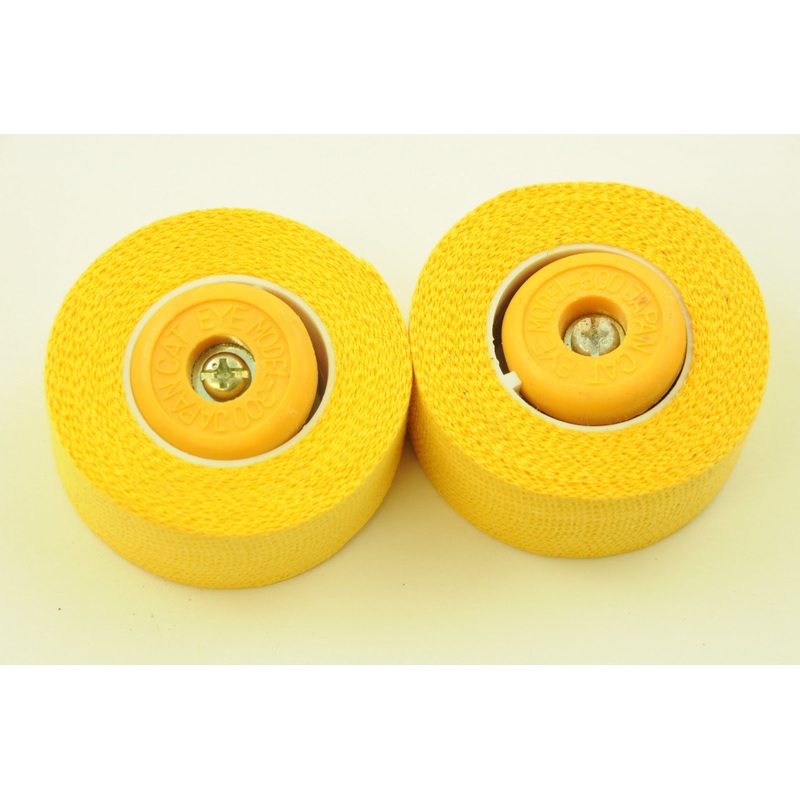 VINTAGE CAT-EYE CLOTH HANDLEBAR TAPE MADE IN JAPAN 1960s 1970s EROICA YELLOW