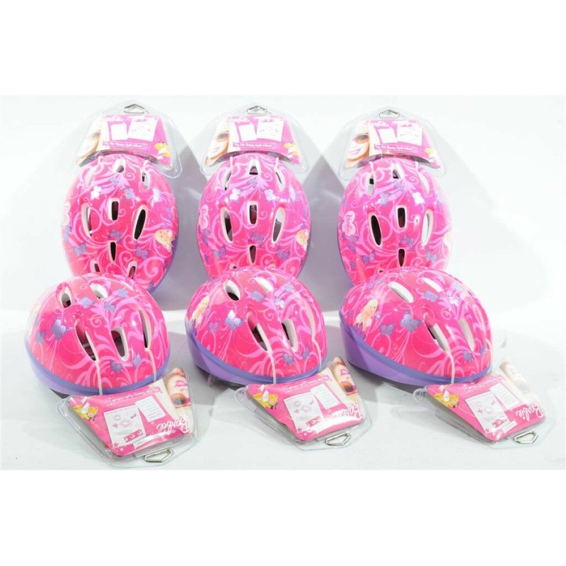 JOB LOT 6 BARBIE CHILDS CYCLE SAFETY HELMETS 46-52cm IDEAL PRESENT