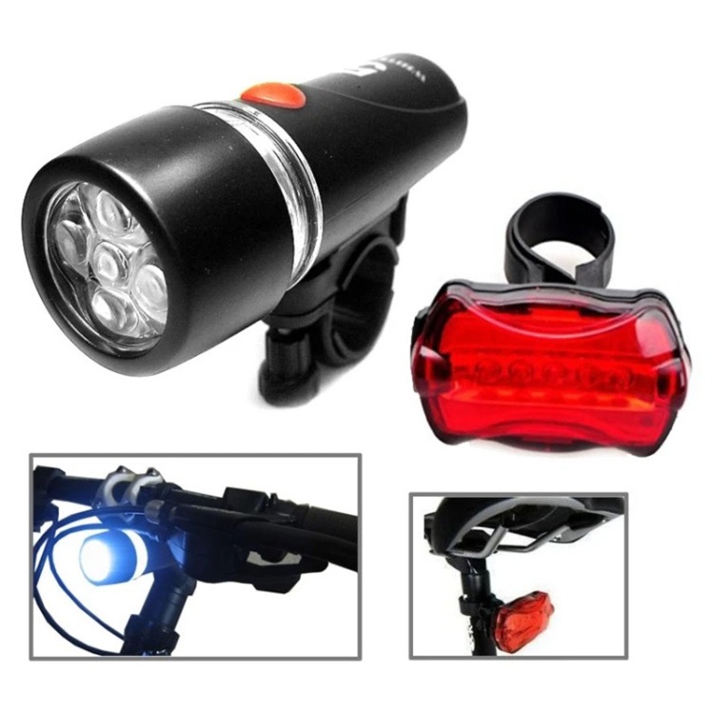 New Mountain Electric Bicycle Bike Handlebar Integrated Accessories Front Rear Tail Headlight LED Lights