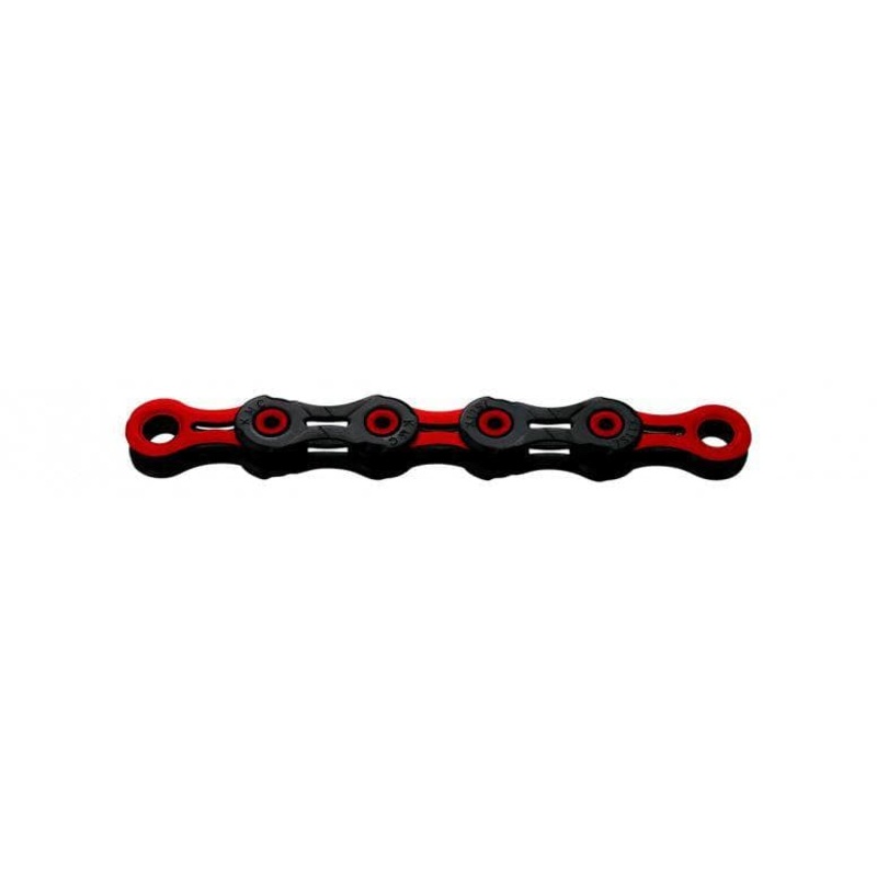 KMC DLC 11 Waxed Chain 118L – Black/Red – 118L